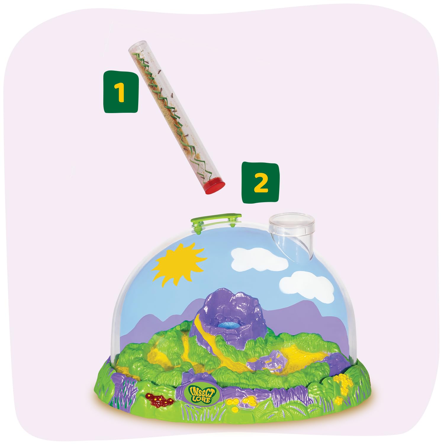 Insect Lore Live Ladybug Growing Kit - Land Habitat with 10-15 Live Pink Spotted Larvae for Kids - Raise, Observe and Release