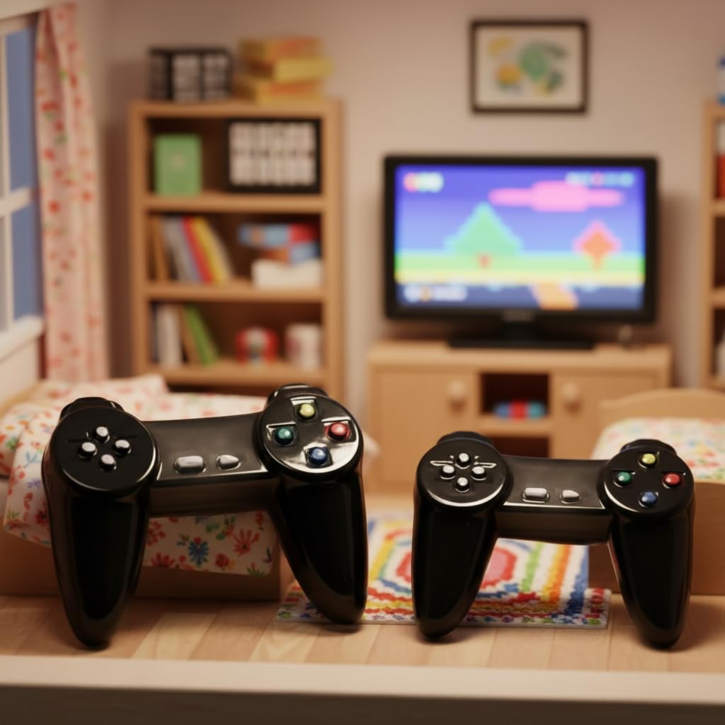 2Pcs Dollhouse MiniatureGamepad Model Game Controller, Funny Gamepad Model, 1:12Dollhouse Decor Accessories