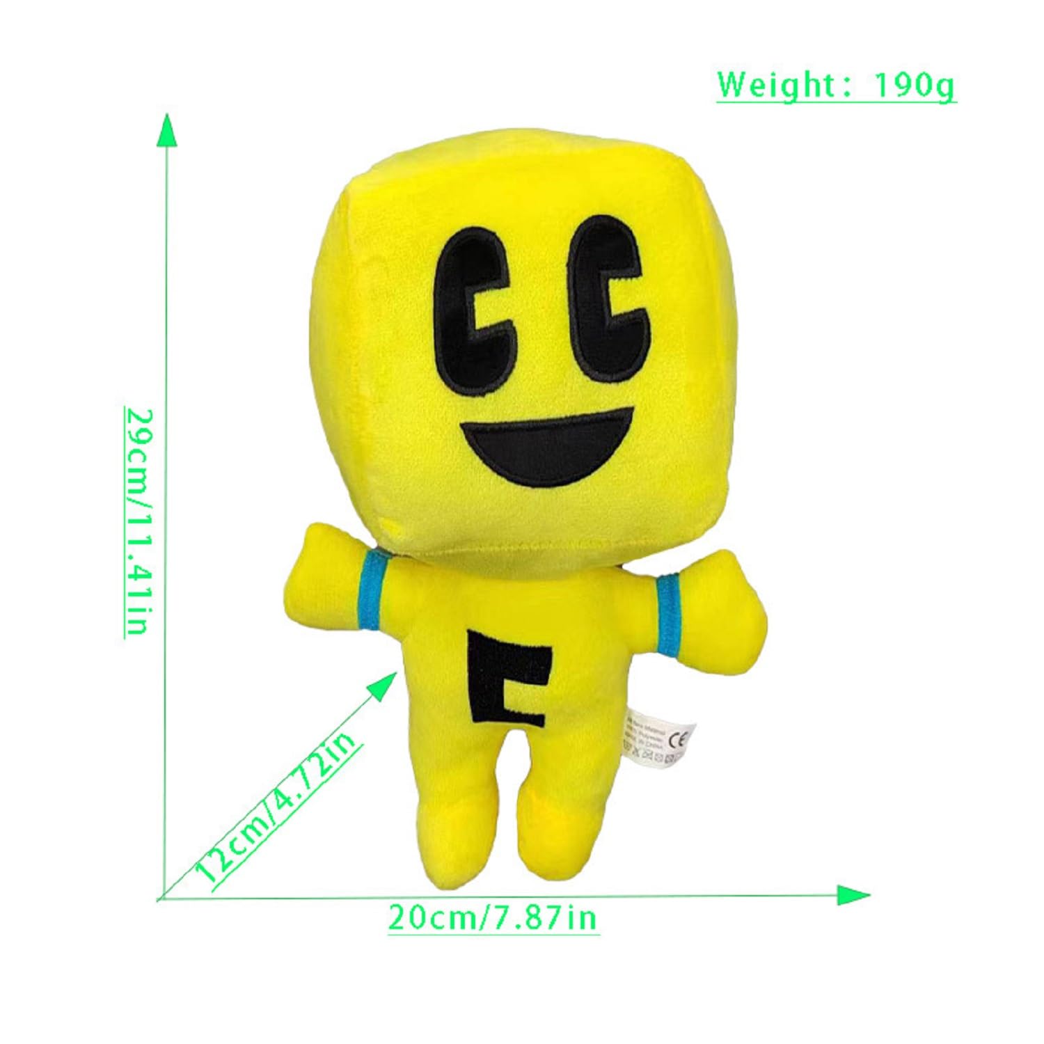 UMMEI 2024 New Creeper Plush Filler(11 inch), Plush Doll Soft Plush Toy Cute Pillow, Favorite Birthday Gift for Boys and Girls (Yellow)