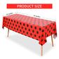 Lecpeting 2 Pcs Ladybug Tablecloth Red Black Polka Dots Plastic Table Covers 87 x 51 Inches Ladybug Themed Party Decorations for Birthday Party