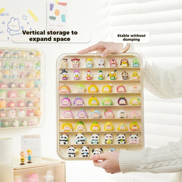 Clear Display Case for Mini Figures, Wall-Mounted Figures Display Box, Multi Story Minifigure Display Cabinet Suitable for Collectibles Action Figures