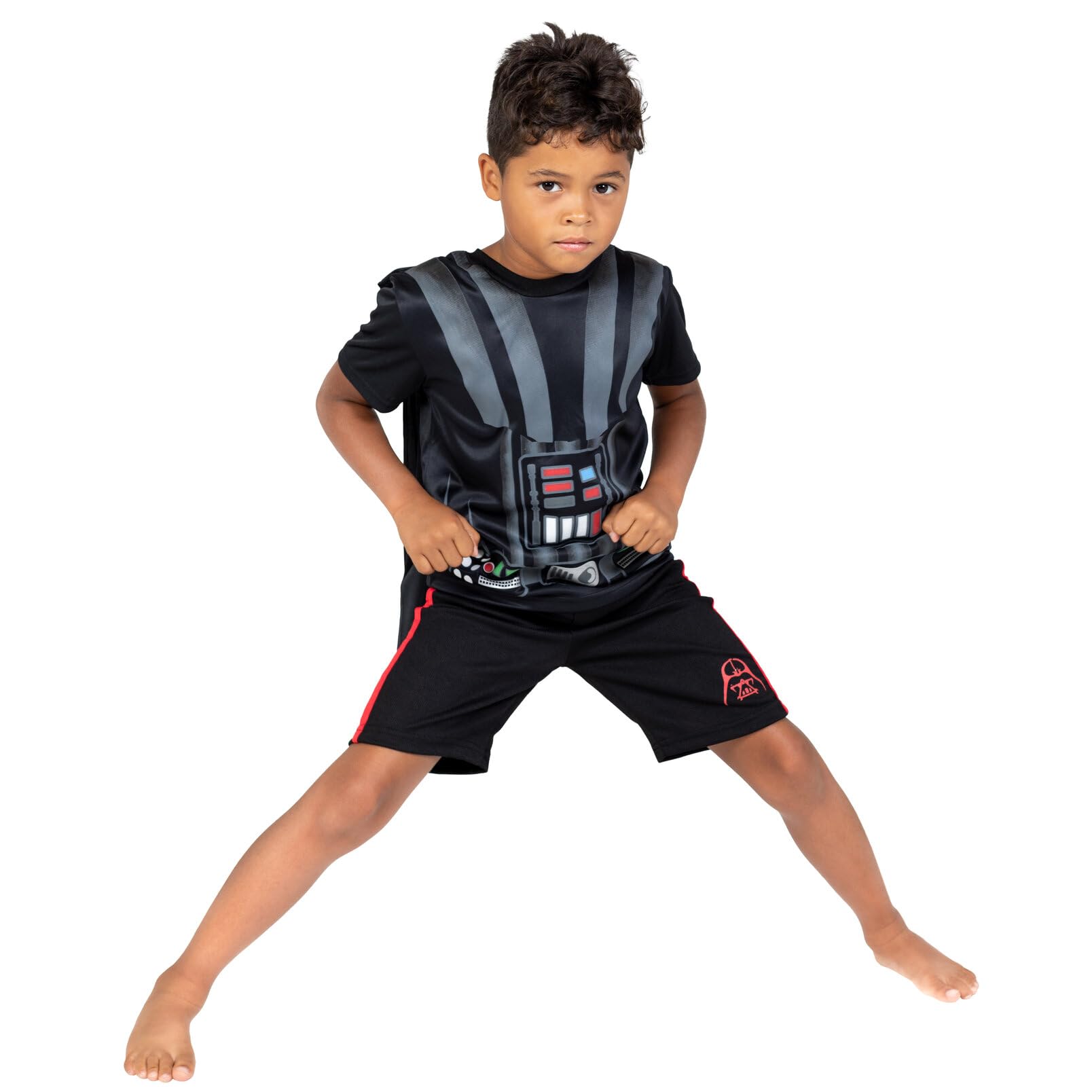 STAR WARS Darth Vader Toddler Boys Costume T-Shirt Shorts and Cape 3 Piece Black 2T