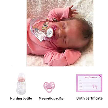 Zlgkjk Reborn Baby Dolls Girl, 18" Realistic Newborn Dolls with Soft Vinyl Silicone Full Body, Lifelike Sleeping Baby Dolls for Girls, Real Life Baby