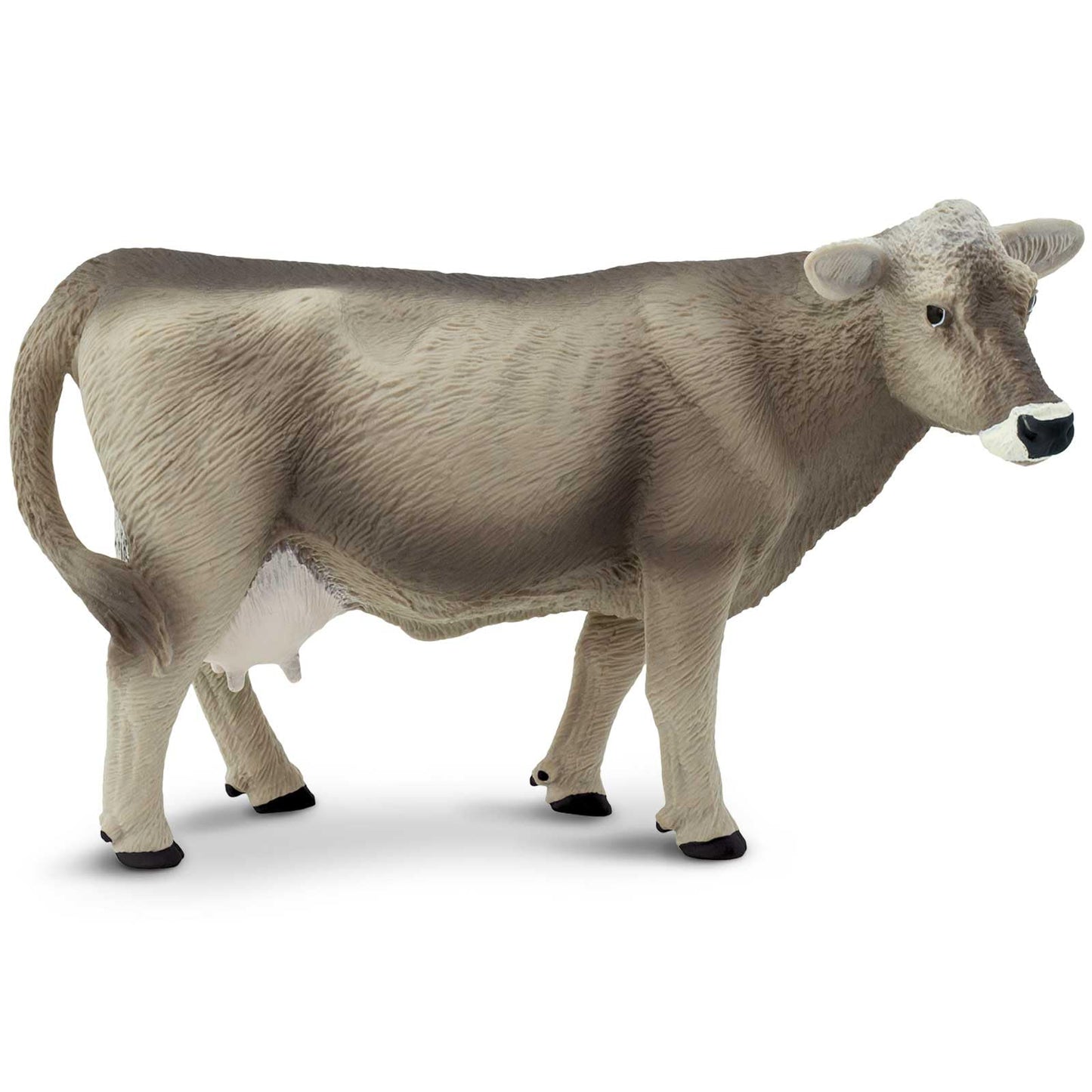 Safari Ltd. Brown Swiss Cow Figurine - Detailed 5.25" Plastic Model Figure - Fun Educational Play Toy for Boys, Girls & Kids Ages 3+