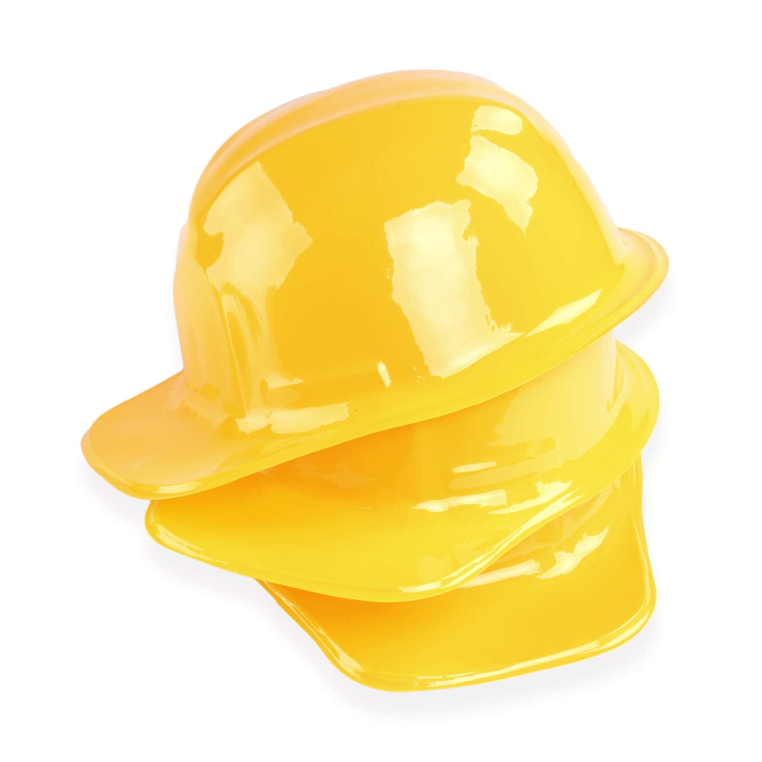 Super Z Outlet 12 Pack Yellow Construction Hard Hat Plastic Birthday Party Supplies Worker Caps Set Halloween Costume Toy