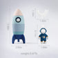 JETM·HH Silicone Rocket Stacking Toy - Space Rocket Toy - Baby Teething Toys -Early Learning Stacking Tower Educational Learning Stacking Toys Nesting