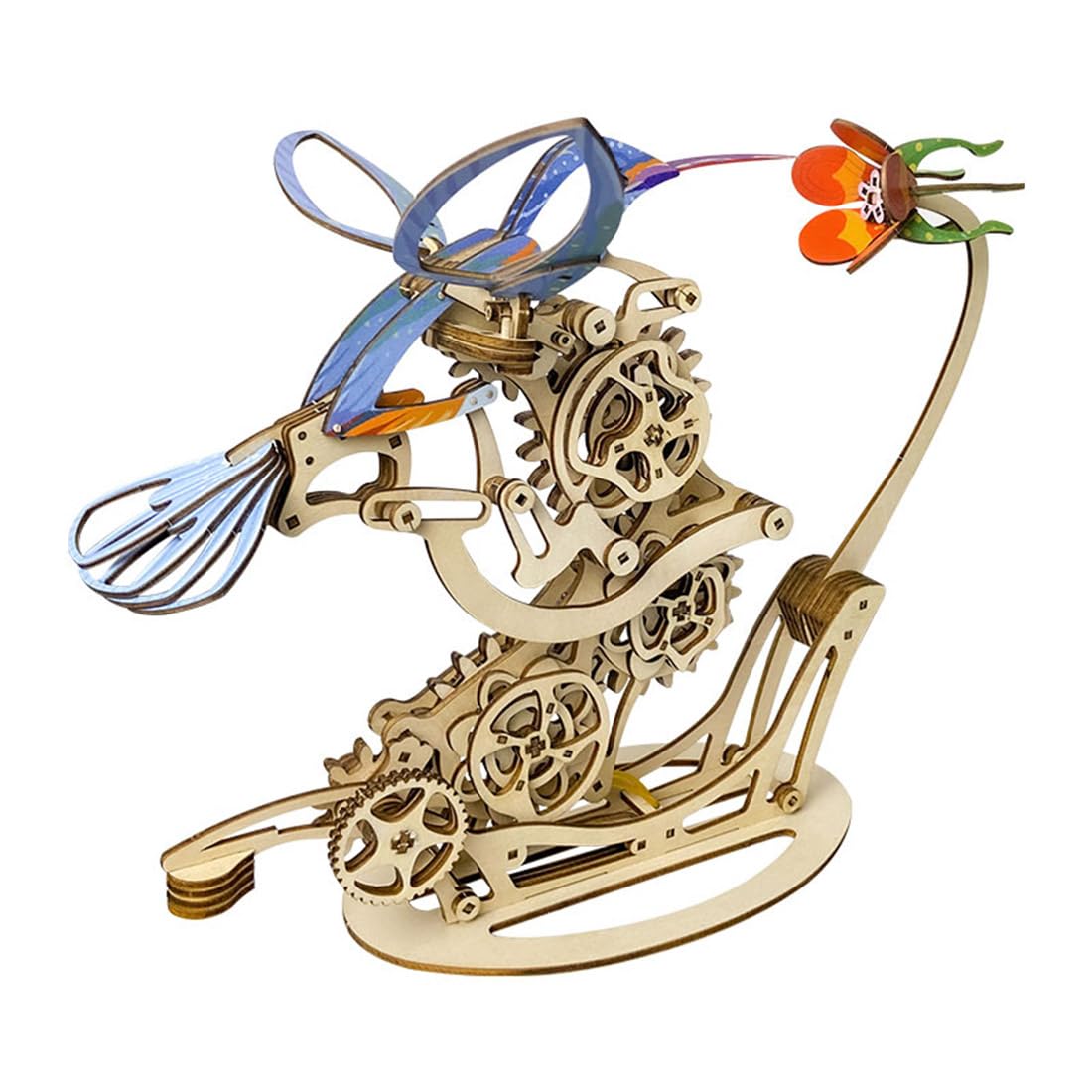 PLAYBUDDY 3D Wooden Model Kit, DIY Colored Mechanical Bird Handmade Craft Kit, Creative Handmade Craft for Adults, Educational Wooden Puzzle, Home