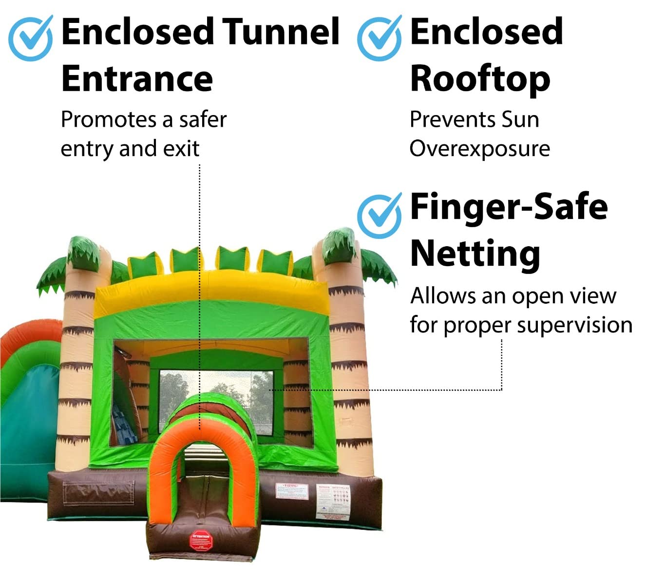TentandTable Giant Inflatable Bounce House w/Water Slide, Tropical Jungle