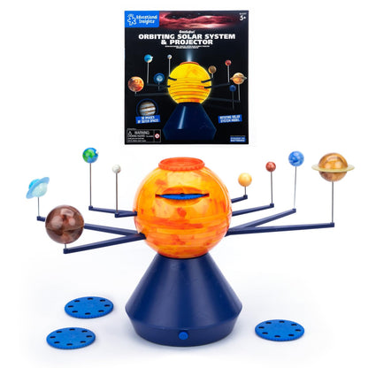Educational Insights GeoSafari Orbiting Solar System & Projector - Model Solar System for Kids, Outer Space Projector for Ceiling, Classroom Science