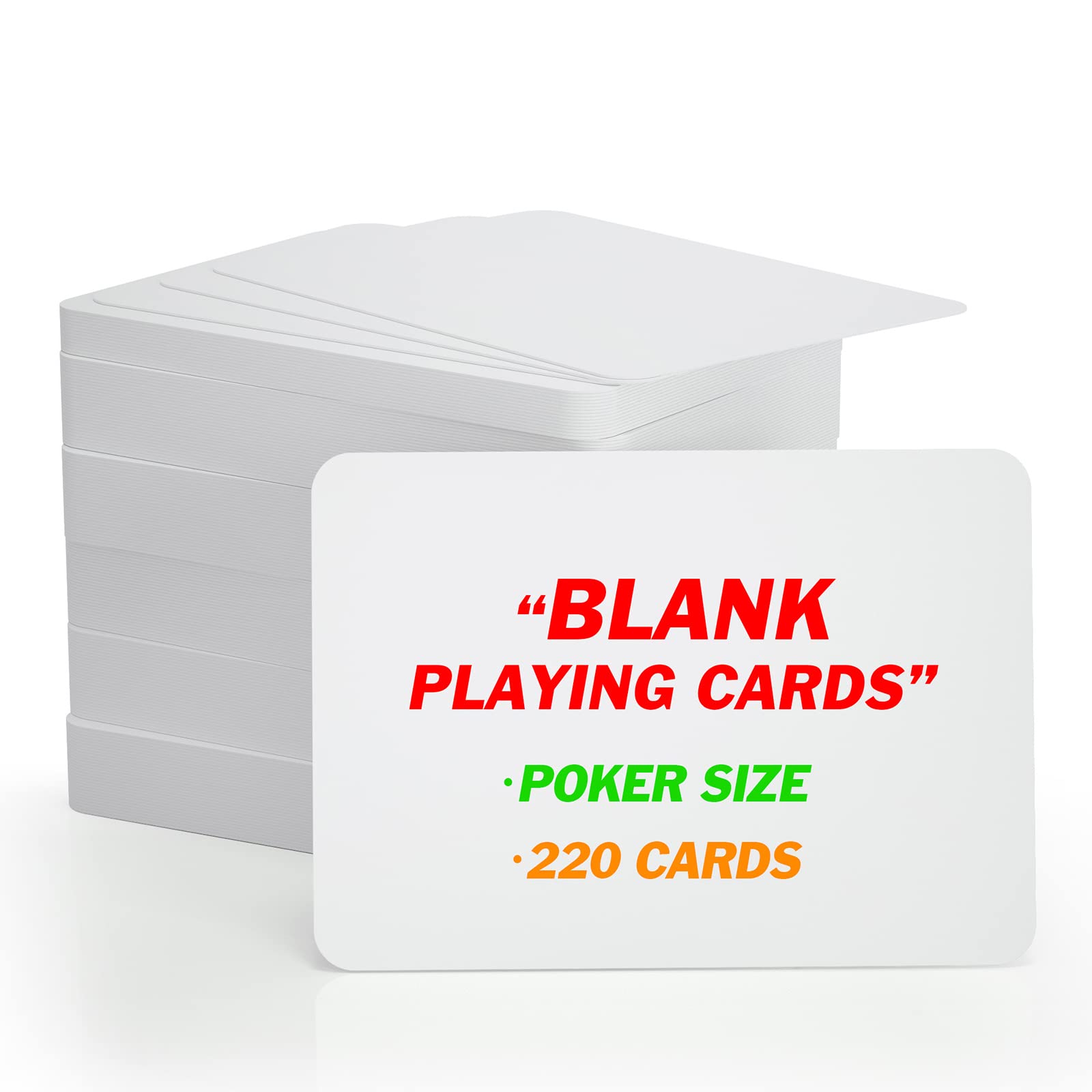 WJPC 220PCS Poker Size Blank Playing Cards, Index Flash Cards, Study Learning Cards For DIY Game Card Writing Drawing Painting