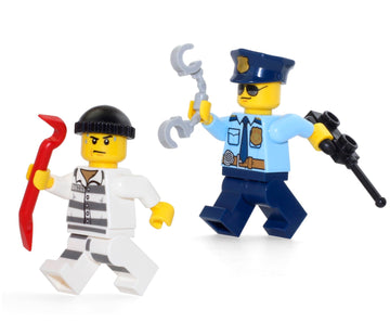 LEGO City Minifigure Combo - Jail Prisoner & Police Officer with Accessories