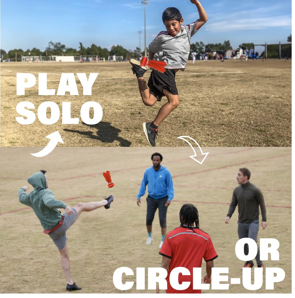 Kickit The Original Birdie Soccer Trainer | Play Outdoors, Indoors or Backyard, Beach or Tailgate, All Ages Fun & Travel Friendly (Red)