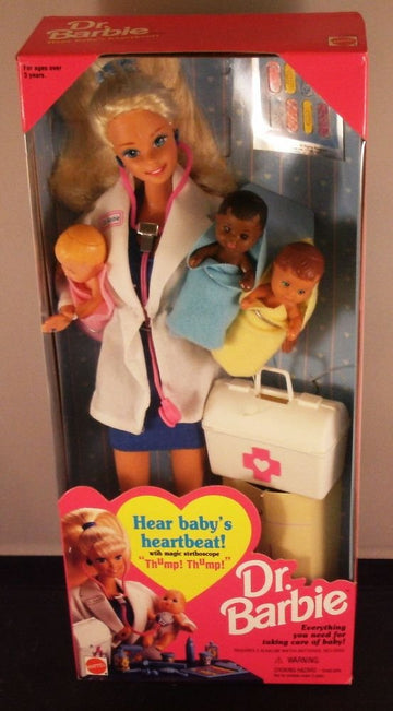 Dr. Barbie with Three Babies 1995 Doll