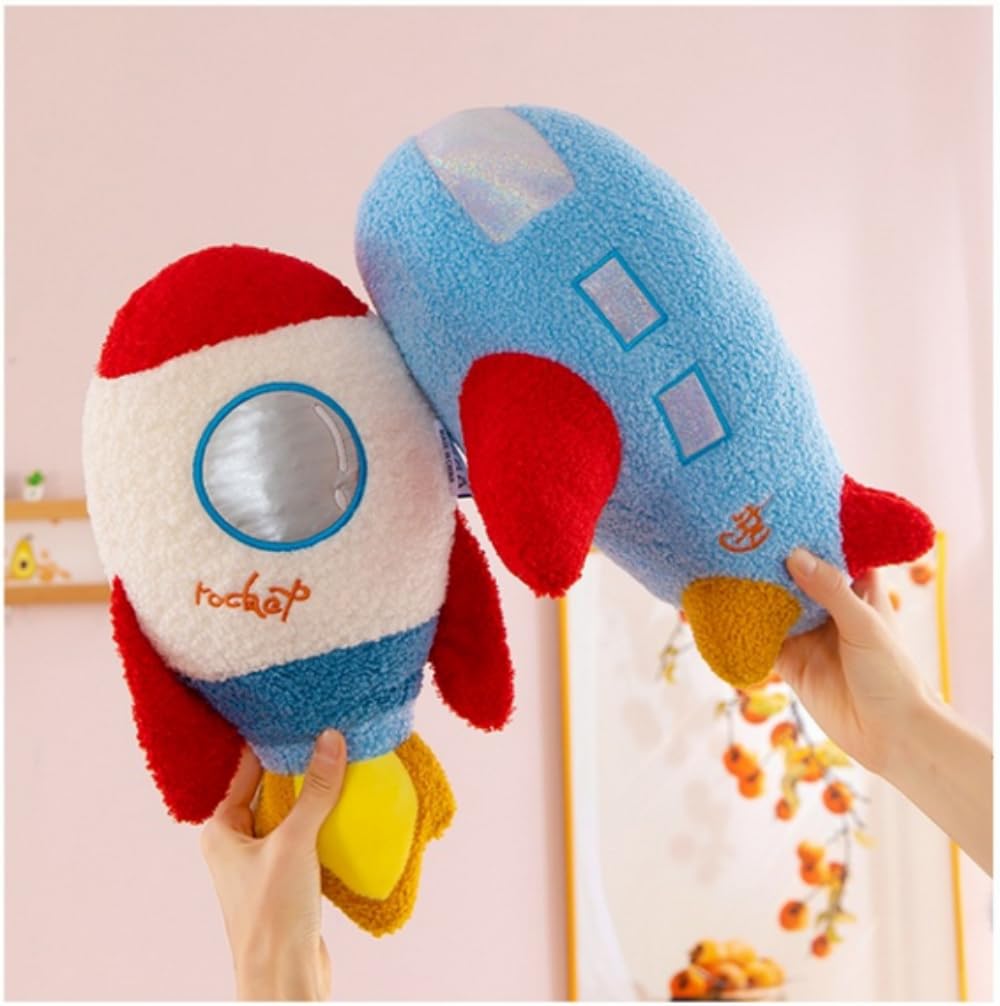 Xshelley 13.7 inch Rocket Shape Plush Toys Pillow, Rocket Ship Stuffed Plush Doll,Living Room Sofa Bedroom Decorative Children's Birthday Gift