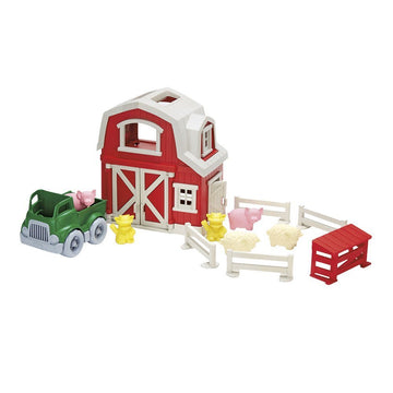 Green Toys Farm Playset - 13 Piece Pretend Play, Motor Skills, Language & Communication Kids Role Play Toy. No BPA, phthalates, PVC. Dishwasher Safe