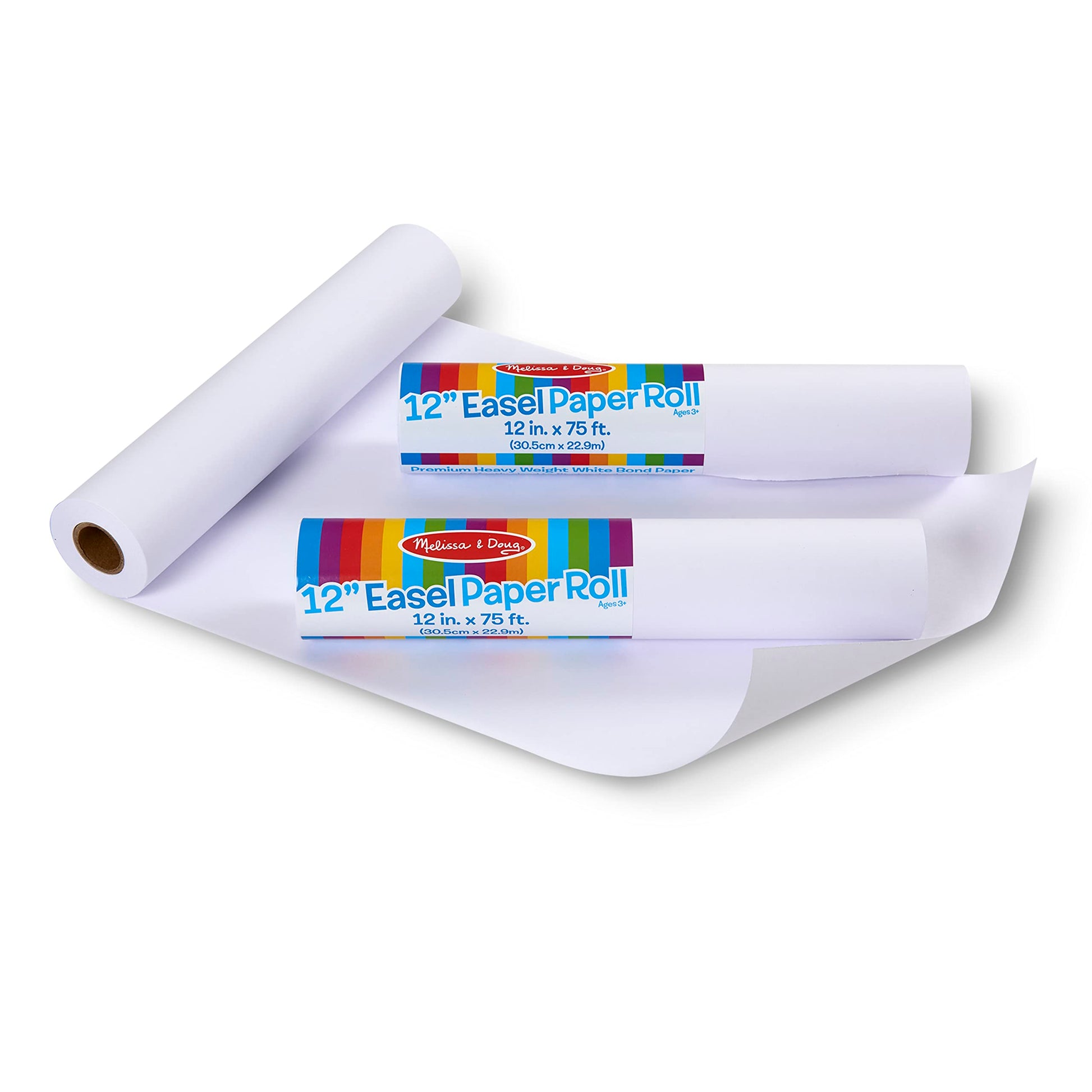 Melissa & Doug Tabletop Easel Paper Roll (12 inches x 75 feet), 3-Pack