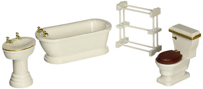 Melissa & Doug Doll-House Furniture- Bathroom Set