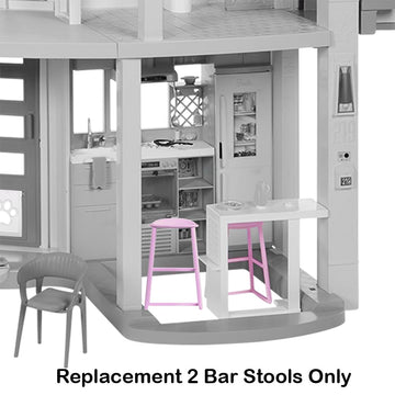 Replacement Part for Barbie Doll Dreamhouse Dollhouse Playset HMX10 - Replacement 2 Pink Barstools