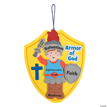 Fun Express Armor of God Craft Kit Makes 12 - VBS 2026 Illumination Station Crafts for Kids Bulk | Sunday School Crafts Supplies | Christian Bible