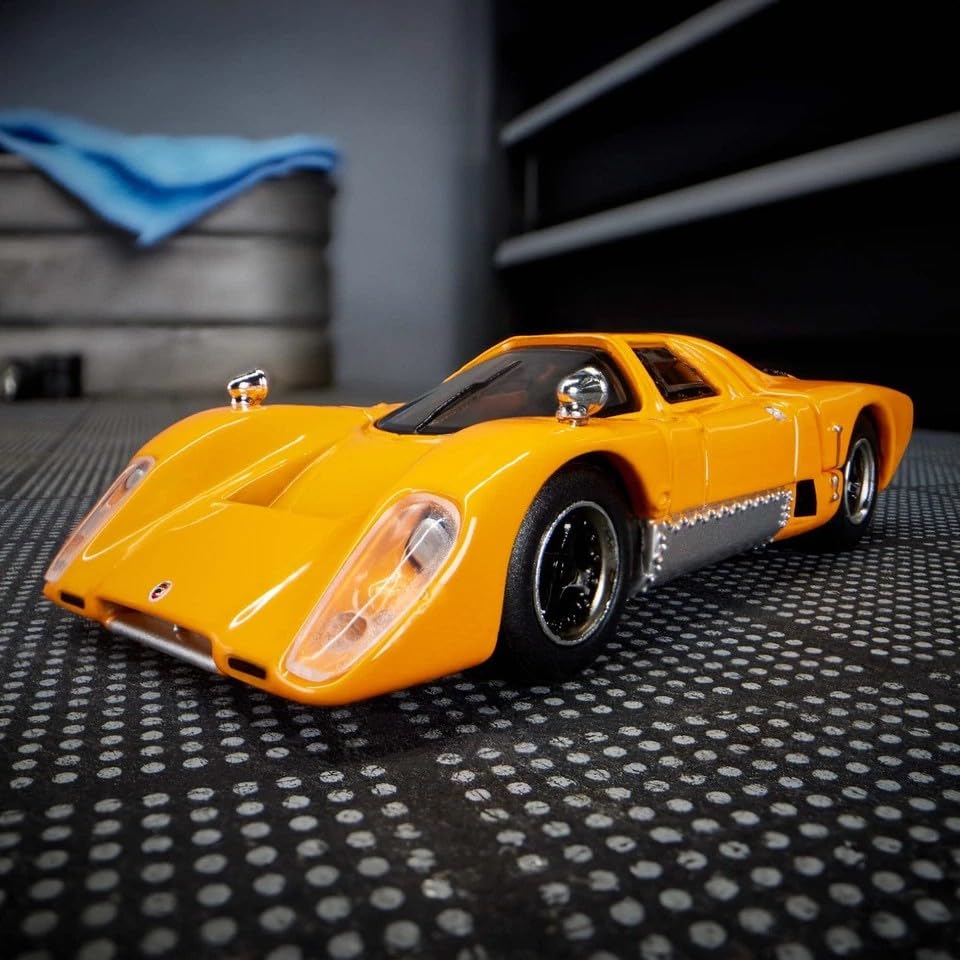 Hot Wheels Elite 64 McLaren M6GT 1:64 Die-Cast Collectible Model Car - McLaren Orange with Opening Rear Engine & Real Riders™ Wheels - Mattel