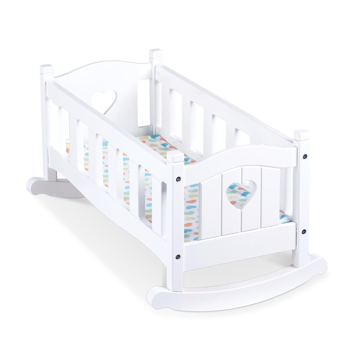 Melissa & Doug Wooden Play Cradle for Dolls - Baby Doll Crib and Baby Doll Bed with Mattress, Doll Accessories for Pretend Play and Stuffed Animals,