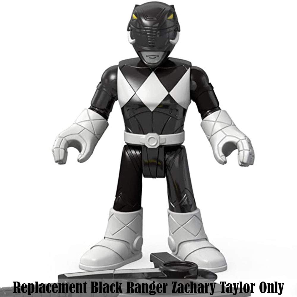Imaginext Replacement Figure Power Rangers Playset CHH57 - Black Ranger and Blue Ranger ~ Replacement Black Ranger Zachary Taylor, Black, White