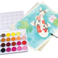 Ooly Lil' Watercolor Washable Paint Pods Set with Brush, 36 colors & 1 Paintbrush, Washable Watercolors in a Portable Case, School and Art Supplies