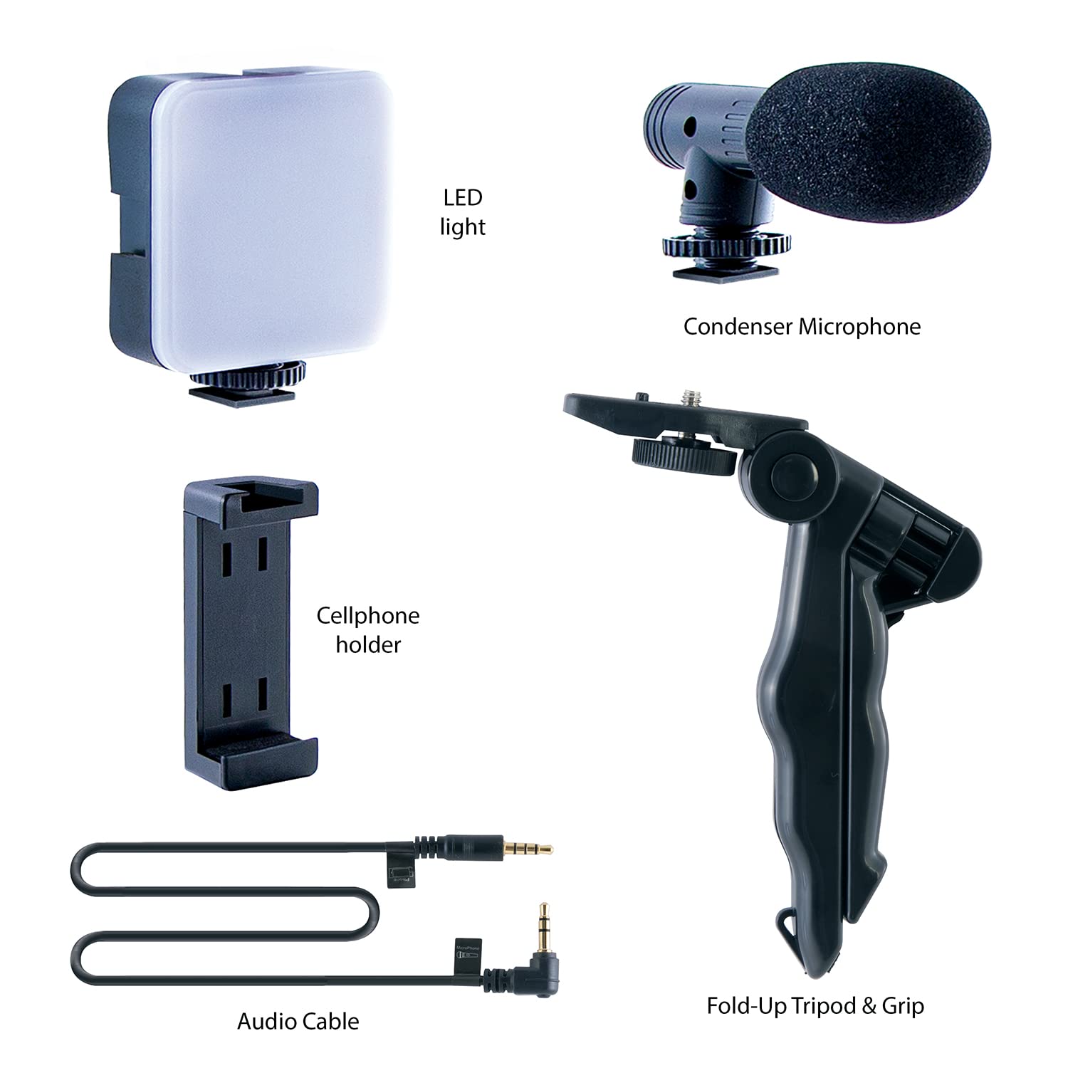 Canal Toys New Studio Creator Podcast & Vlogging Kit - Record Your own podcasts and Vlogs Like Your Favorite influencers! Fold-up Tripod, LED Light &
