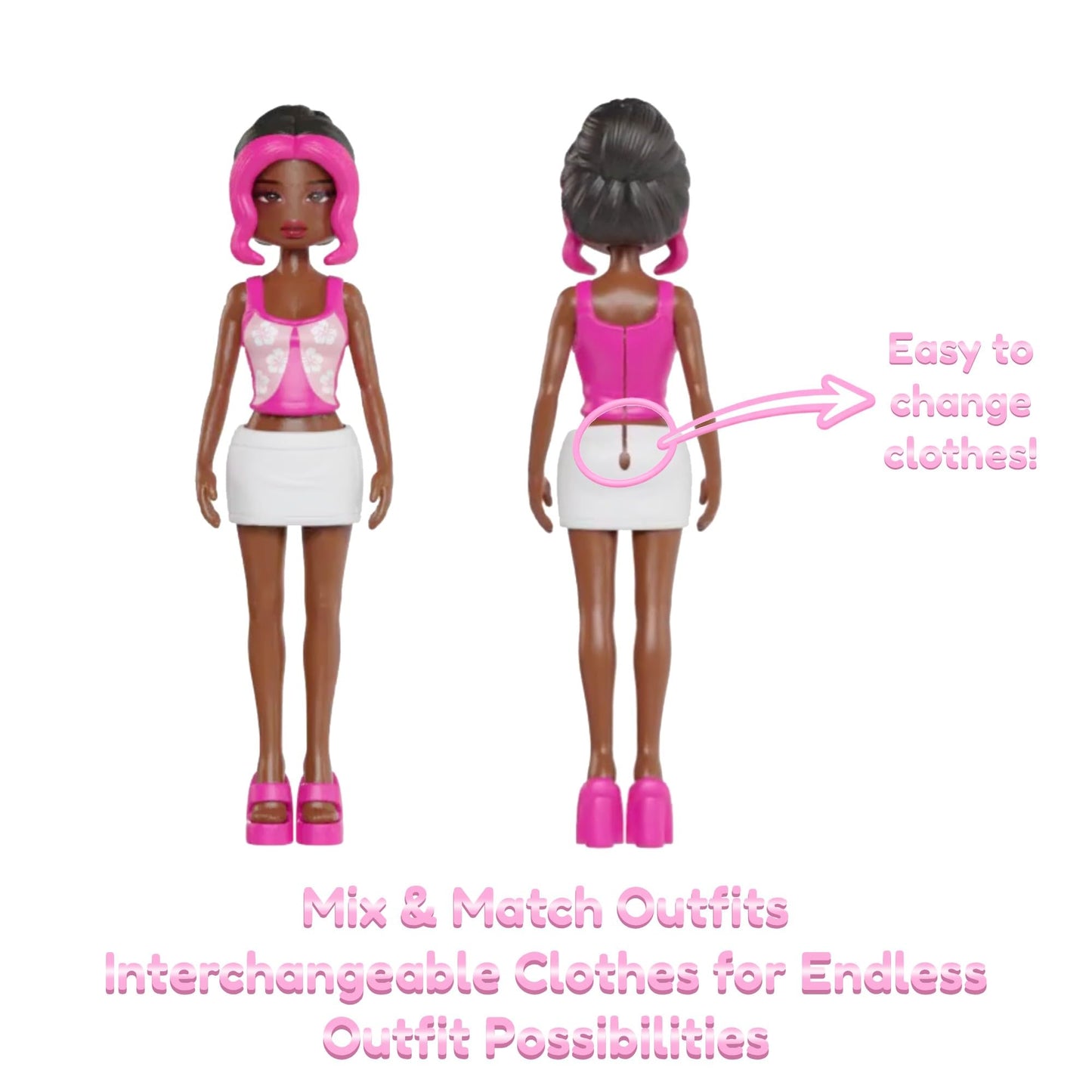 PhatMojo Dress to Impress - Mystery Models - Superstar 5-Pack -Series 1 - Star Storage Case -Small Dolls - Blind Box Collectible Set - Includes DLC