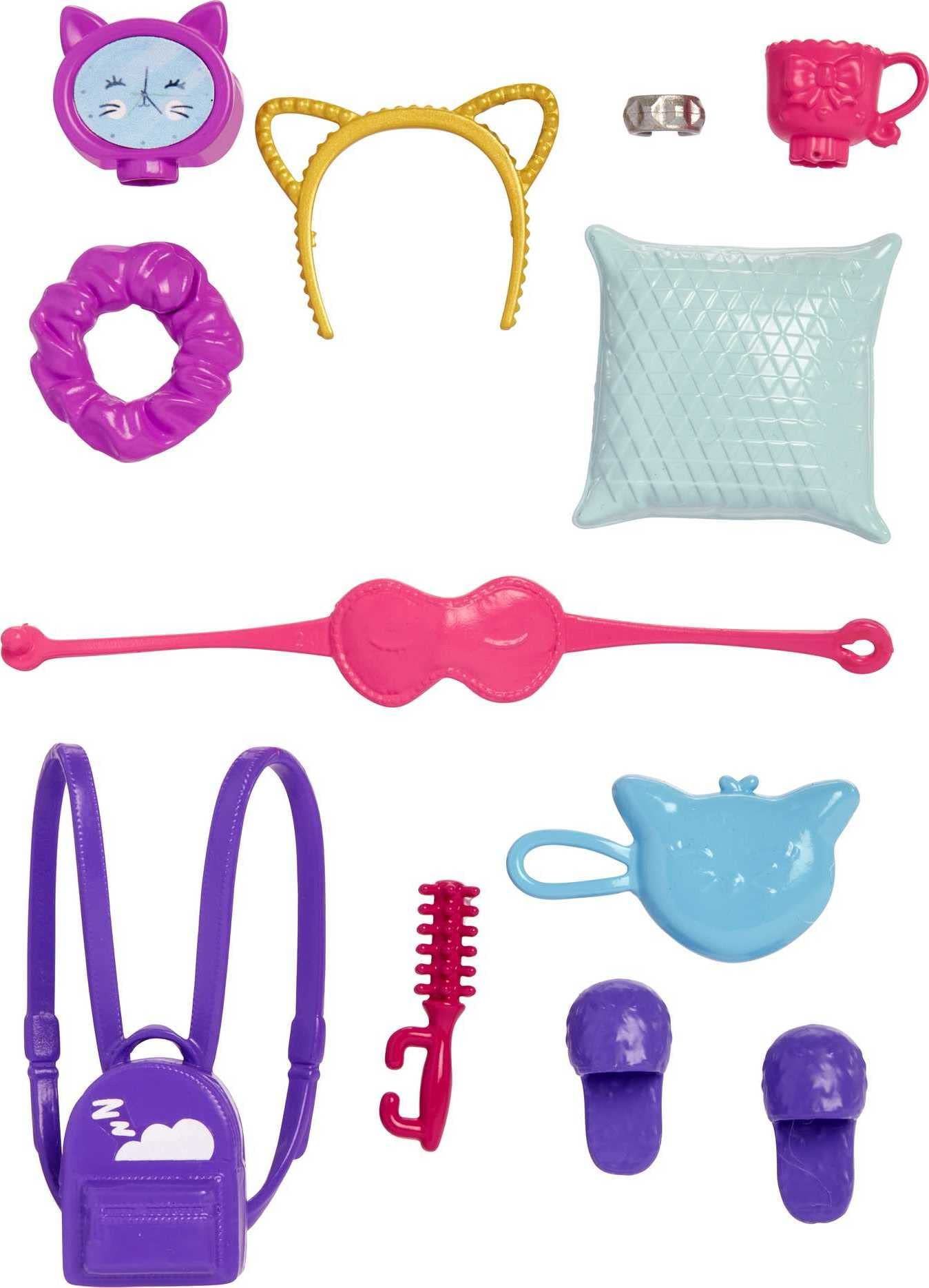 Barbie Accessory Pack, 11 Sleepover-Themed Storytelling Pieces for Slumber Party