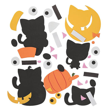 Fun Express Halloween Cat Magnet Craft Kit - Craft Kits - 12 Pieces