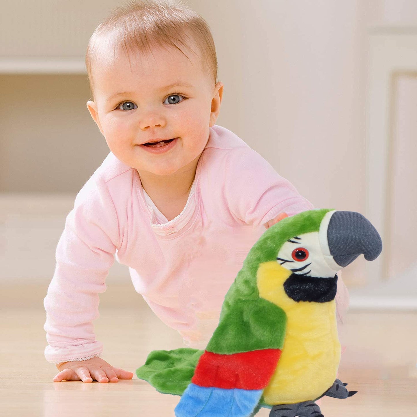 xiulifeifei Talking Parrot Repeats Talking Parrot What You Say with Cute Voice - Electronic Pet Talking Plush Parrot for Child Kids Gift Party Plush