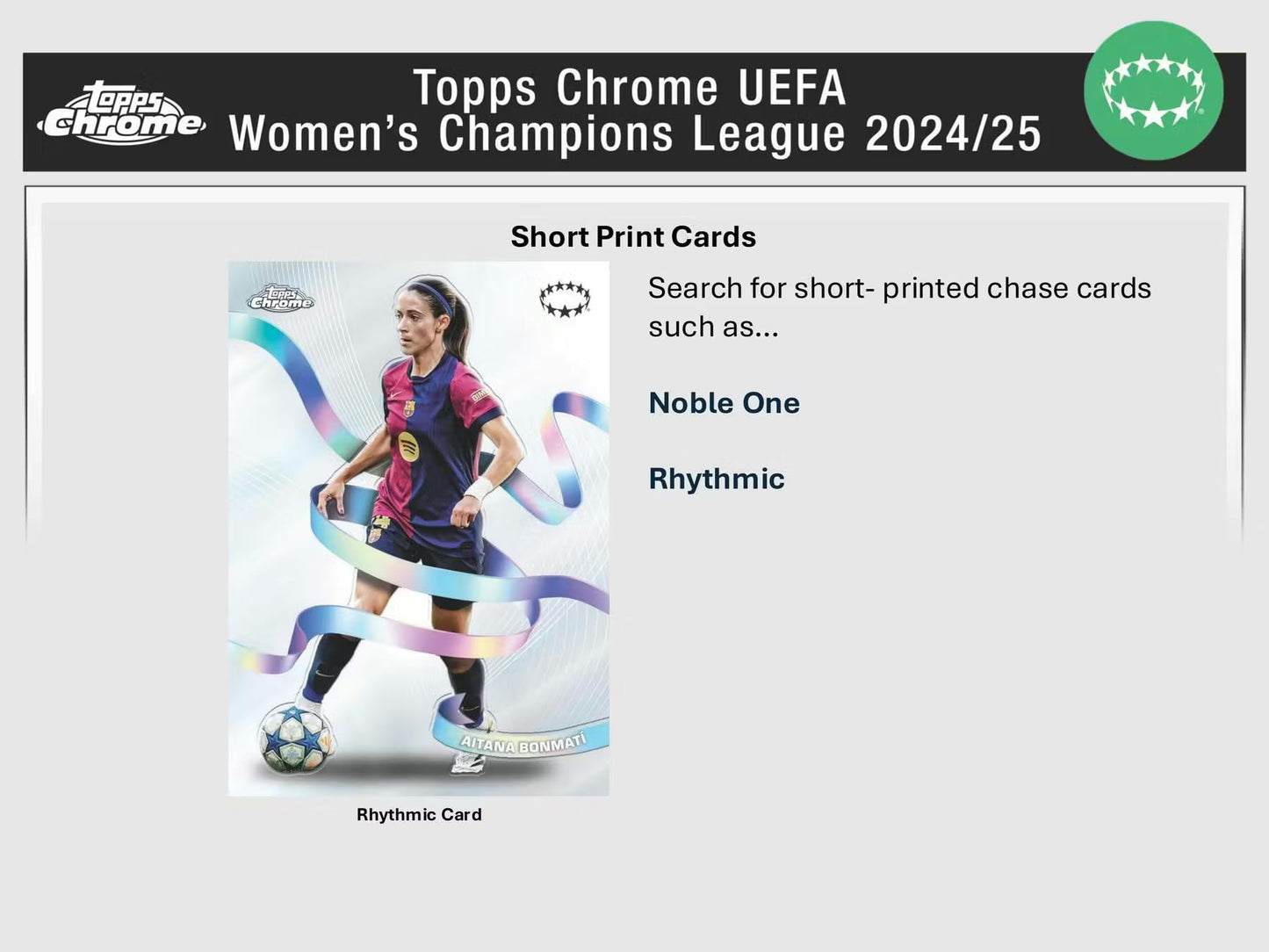 2024/25 Topps Chrome UEFA Women's Champions League Soccer Blaster Trading Card 7-Pack Blaster Box (3 Mini Diamond Refractor Parallels Per Box!)
