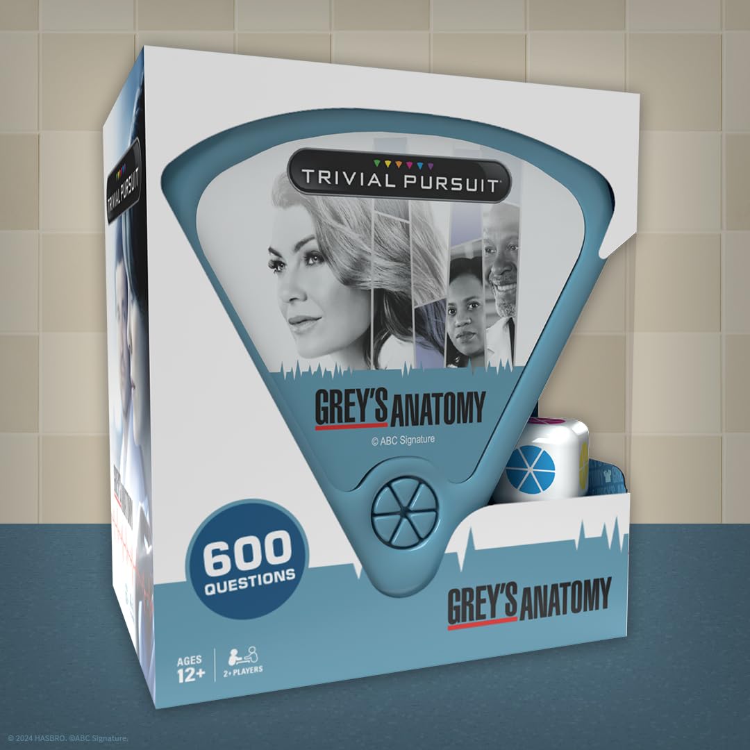 Trivial Pursuit Grey's Anatomy, Trivia Game from The Hit Hospital Drama TV Series, 600 Questions & Die in Travel Container, Officially Licensed Grey's