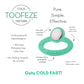 Toofeze Ice Cold Baby Teether Toy Fast Pain Relief All Natural Silicone and Stainless Steel Ages 3 Mos+ (Mint Green)