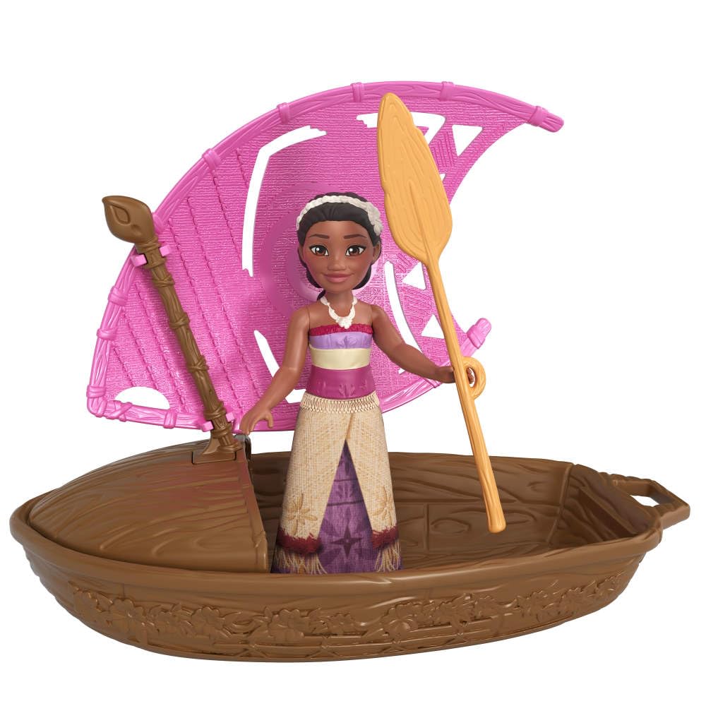 Mattel Disney Moana 2 Wayfinder Wonders Toy Set with Surprise Small Doll, Canoe & Accessory, Inspired by The Movie (Styles May Vary)