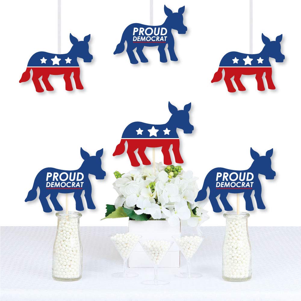 Big Dot of Happiness Democrat Election - Donkey Decorations DIY Democratic Political Party Essentials - Set of 20