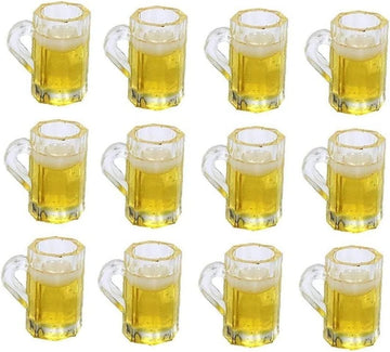 12Pcs Beer Cup, Miniature Cups, Dollhouse Mug Model for Miniature Dollhouse Accessories with Realistic Looking Beer Practical Processed Party