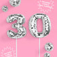 xo, Fetti 6pc 30th Birthday Disco Cake Topper | Groovy Bday Party Decor