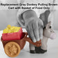 Replacement Parts for Fisher-Price Little People Christmas Manger Scene Nativity Set - HMX70 ~ Gray Donkey Pulling Brown Cart with Basket of Food ~