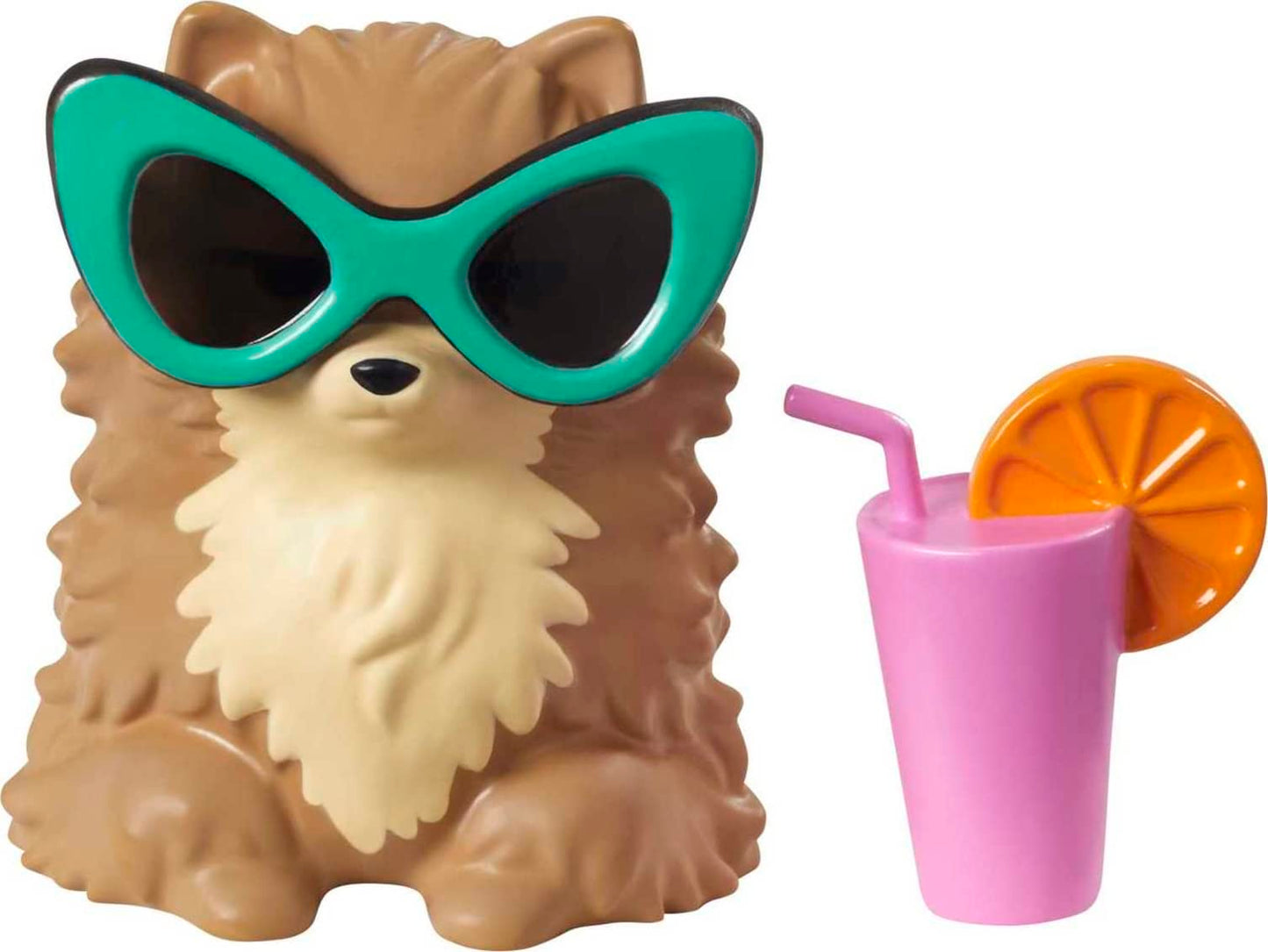 Barbie Extra Doll & Accessories with Long Pigtails & Rainbow Hair Ties in Shorts & Furry Shrug with Pet Pomeranian