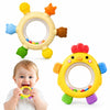 VISEWI 2 Pack Sensory Toys for Babies,Baby Teething Rings Toys for 0-6 6-12 Months Baby Rattle Teether Silicone Teether Relief Chew Soothing,BPA