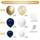 Navy Blue Gold Balloons Garland Kit, 120 pcs Navy and Gold Confetti White Balloons Arch for Graduation Birthday Party Baby Shower DIY Decoration