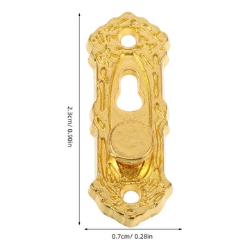 4Set Gold 1/12 Miniature Door Knob Lock and Key Dollhouse Decoration Accessories