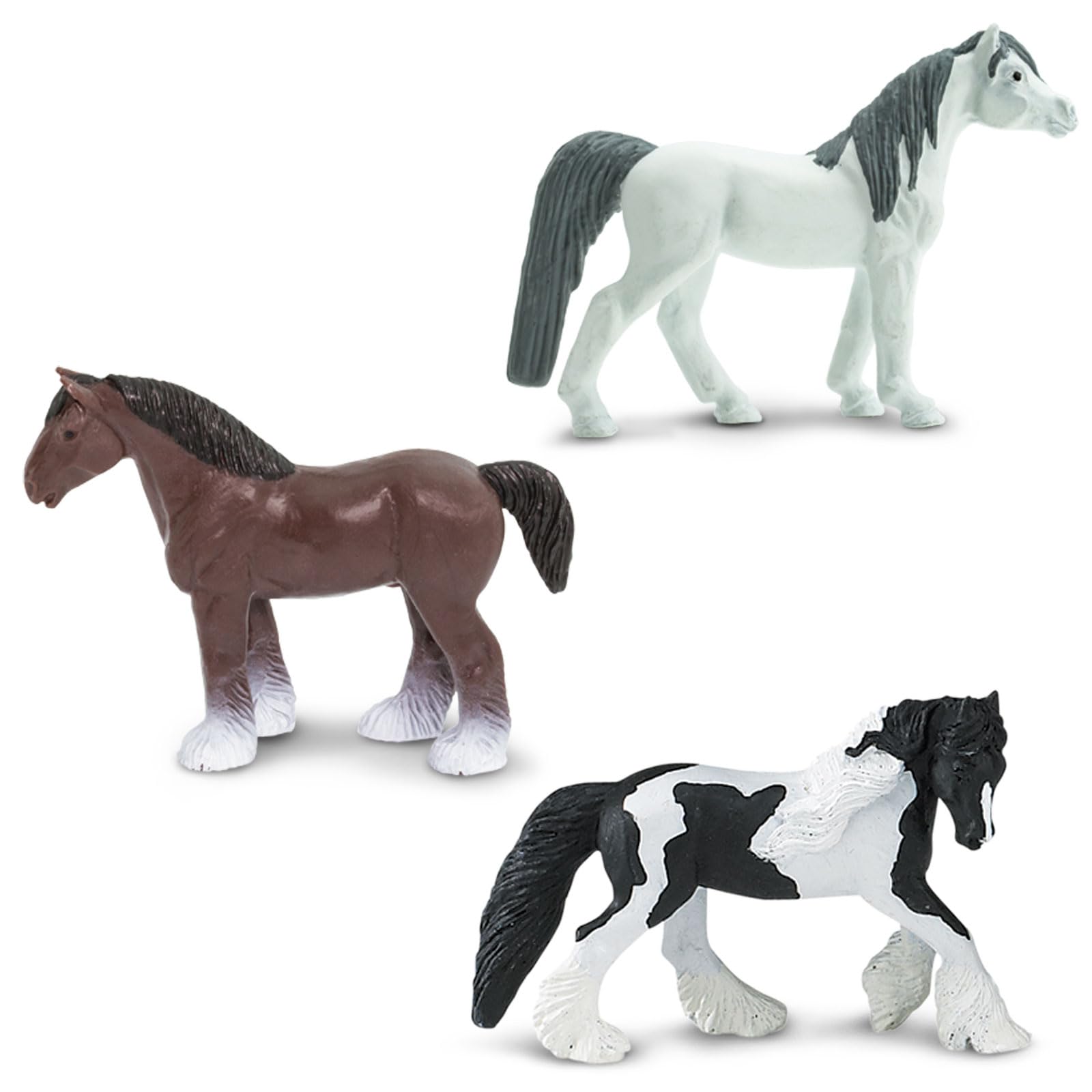 Safari Ltd. Horse Lovers TOOB - 8 Figurines: Gypsy Vanner, Clydesdale, Arabian, Percheron, Quarter, Palomino, Cowboy, Cowgirl - Educational Toy