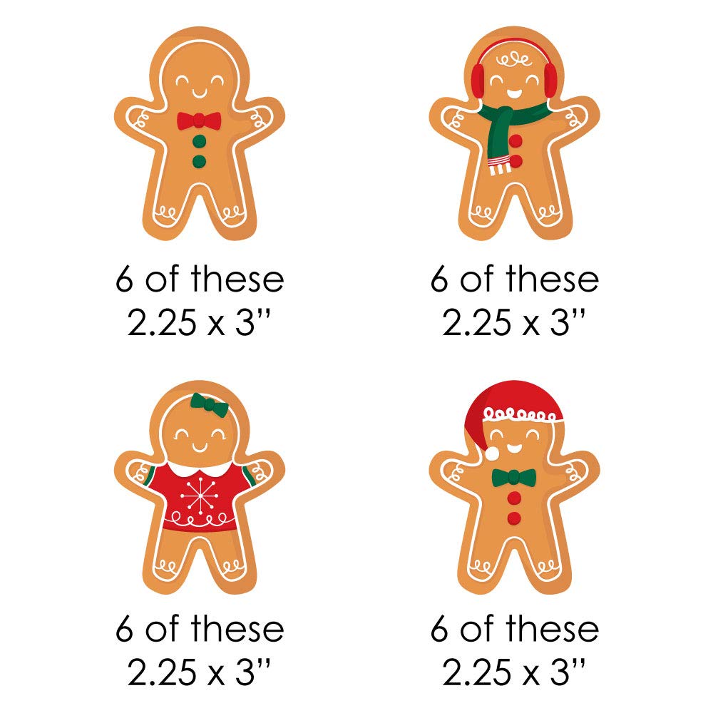 Big Dot of Happiness Gingerbread Christmas - DIY Shaped Gingerbread Man Holiday Party Cut-Outs - 24 Count