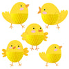CPTBAG 5PCS Easter Chick Honeycomb Centerpieces Walking Animal Chicks 3D Table Decorations Honeycomb Balls for Kids Birthday Party Supplies Baby