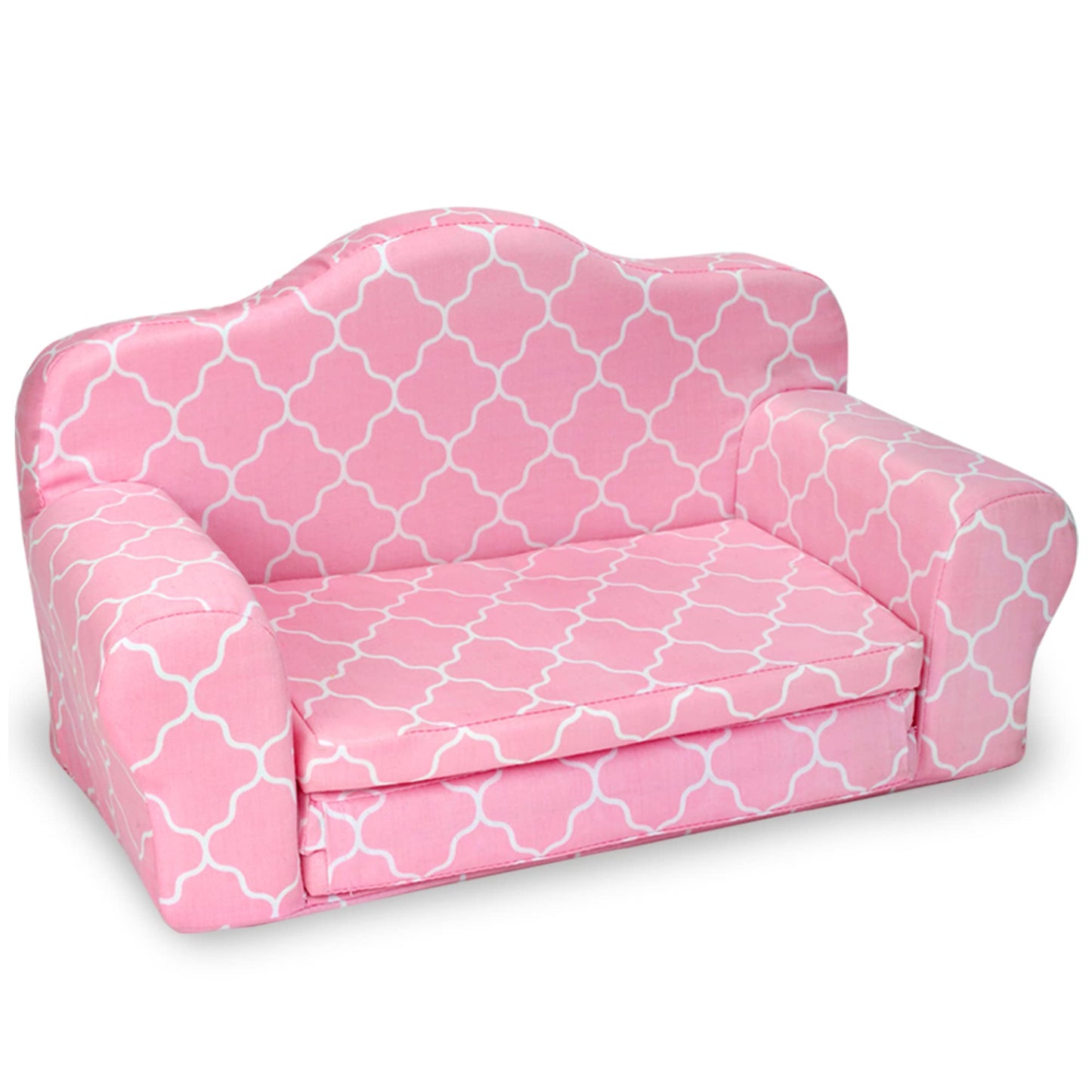 Sophia's 2-in-1 Plush Print Pull-Out Sofa Bed for Two 18'' Dolls, Pink