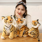 GUDVES Tigers Plush Toy Stuffed Animal - Cute Lifelike Tiger Stuffed Animals Toy Gift for Boy Baby Hug Tiger - Yellow Stuffed Animal (9.8 in, Yellow