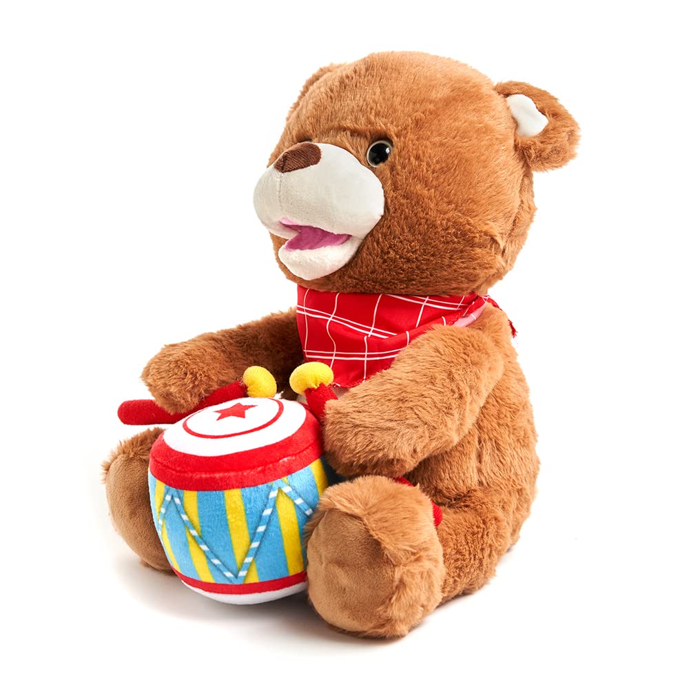 Cuddle Barn - Drummin' Billy | Animated Bear Stuffed Animal Musical Plush Toy Drums and Sings Along to Ants Go Marching and Five Little Bears, 11